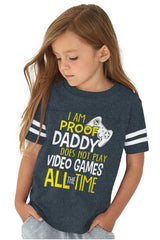 Daddy Plays Video Games Toddler Football Jersey Tee-Direct To Garment Print-Brisco Baby