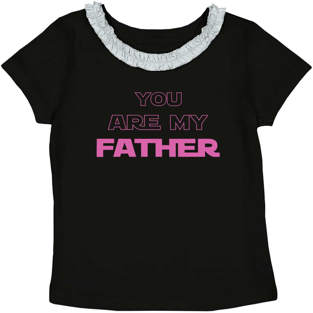 You Are My Father Toddler Ruffled Trim T-Shirt-Direct To Garment Print-Brisco Baby