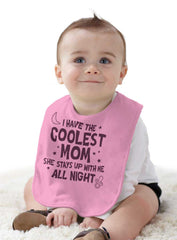 Coolest Mom Infant Baby Bib-Direct To Garment Print-Brisco Baby