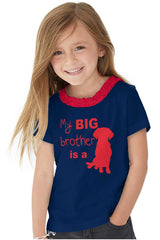 Brother is a Dog Toddler Ruffled Trim T-Shirt-Direct To Garment Print-Brisco Baby