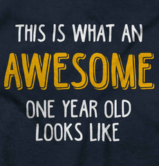 Awesome One Year Old Romper Bodysuit-Direct To Garment Print-Brisco Baby