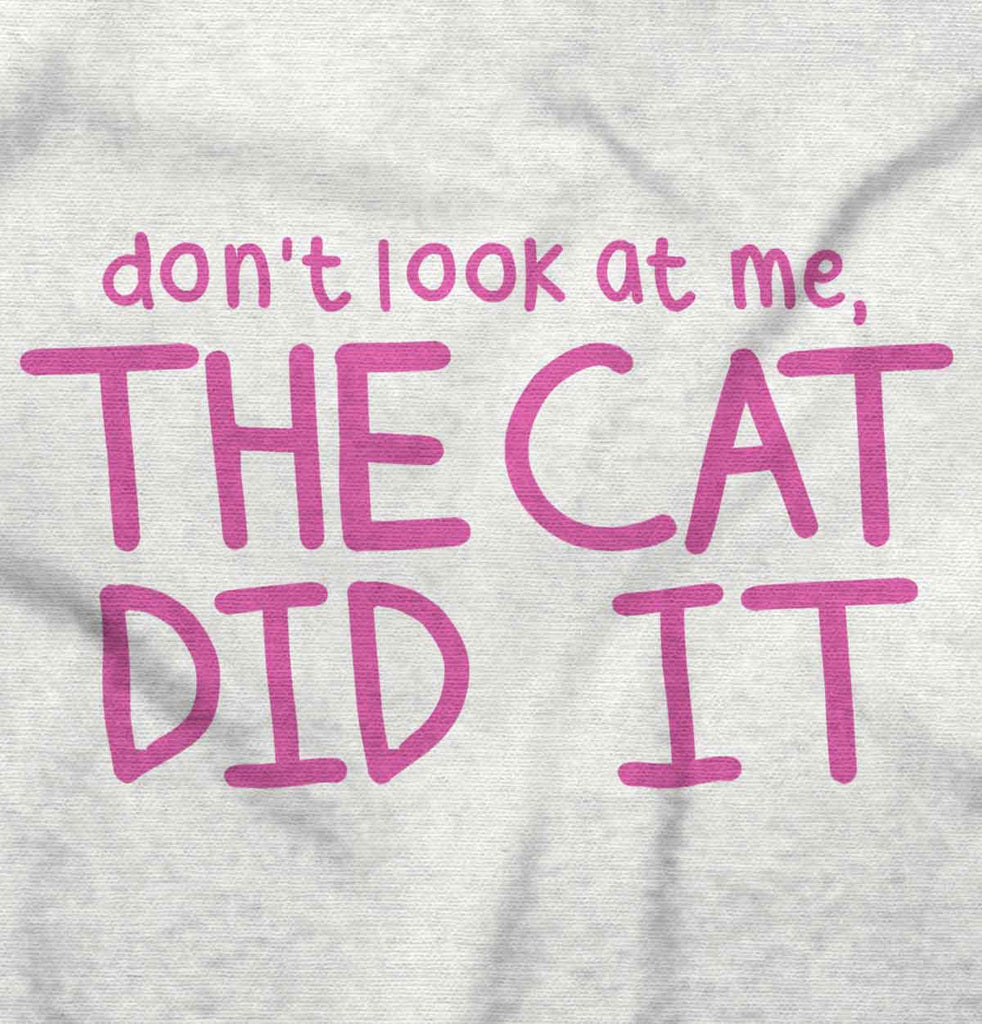 Cat Did It Toddler Ruffle Bottom Tee-Direct To Garment Print-Brisco Baby