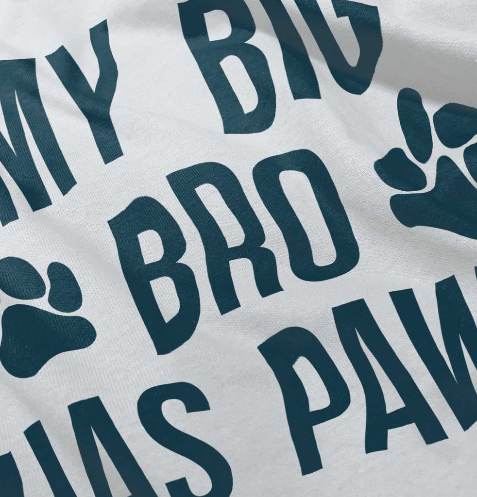 My Big Bro Has Paws Romper Bodysuit-Direct To Garment Print-Brisco Baby
