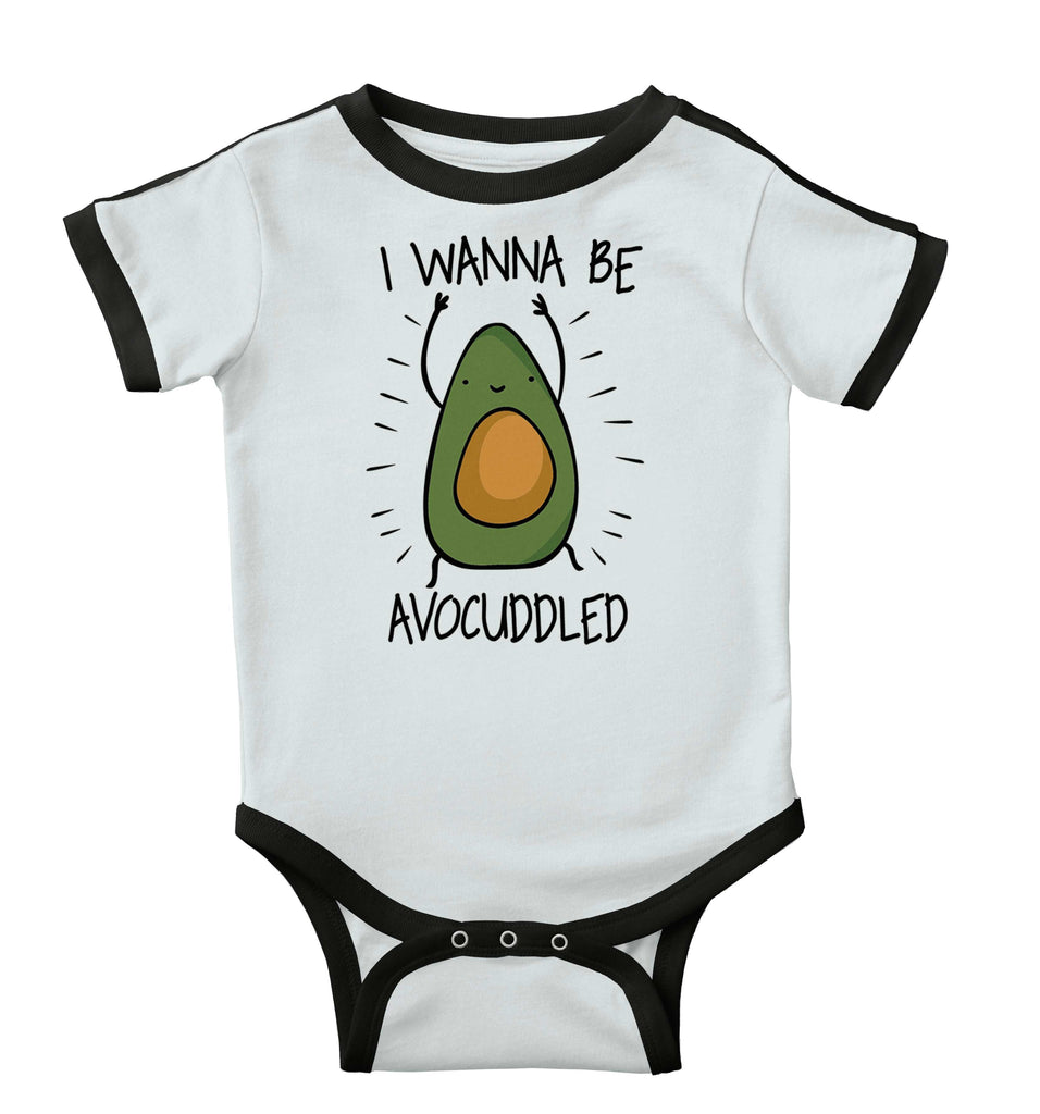 Avocuddled Ringer Romper Bodysuit-Direct To Garment Print-Brisco Baby