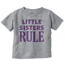 Little Sisters Rule Infant Toddler T Shirt-Direct To Garment Print-Brisco Baby