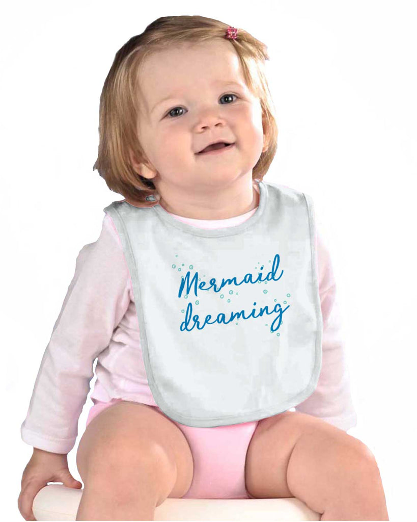 Mermaid Dreaming Infant Baby Bib-Direct To Garment Print-Brisco Baby