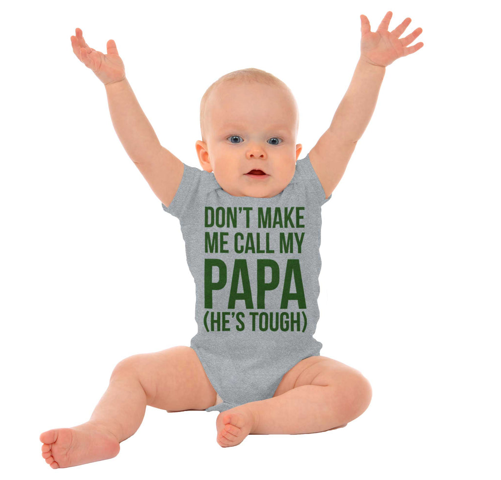 Don't Make Me Call Papa Romper Bodysuit-Direct To Garment Print-Brisco Baby