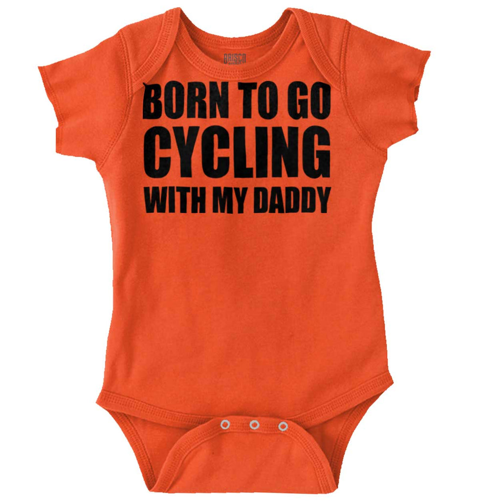Cycling With Daddy Romper Bodysuit-Direct To Garment Print-Brisco Baby