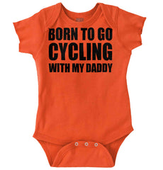 Cycling With Daddy Romper Bodysuit-Direct To Garment Print-Brisco Baby