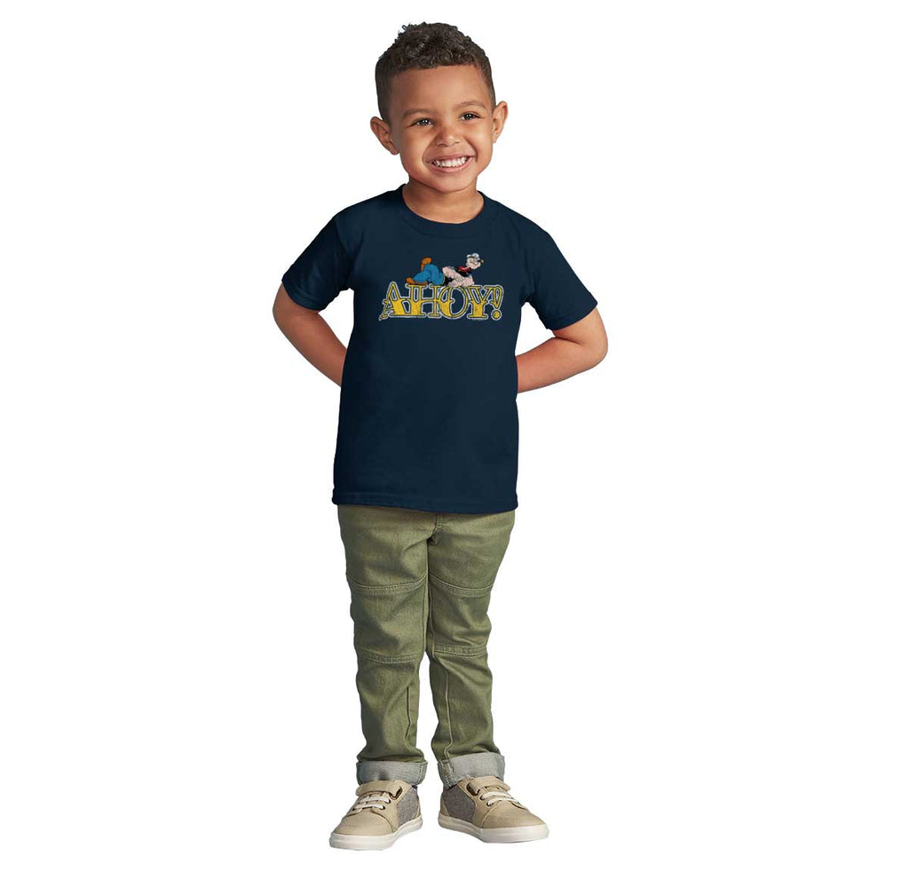 Ahoy Popeye Infant Toddler T Shirt-Direct To Garment Print-Brisco Baby