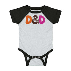 Dungeons Fantasy Tabletop Gamer Raglan Romper Bodysuit-Direct To Garment Print-Brisco Baby