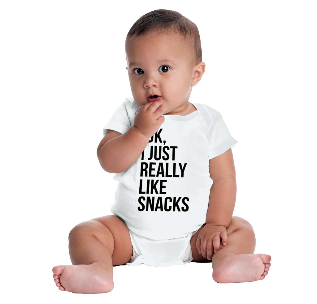 Really Like Snacks Romper Bodysuit-Direct To Garment Print-Brisco Baby