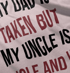 Dad Taken Uncle Sing Toddler Ruffled Trim T-Shirt-Direct To Garment Print-Brisco Baby