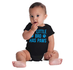 My Little Bro Has Paws Romper Bodysuit-Direct To Garment Print-Brisco Baby