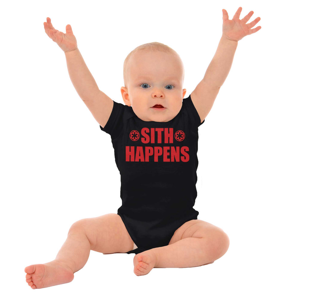 Sith Happens Romper Bodysuit-Direct To Garment Print-Brisco Baby
