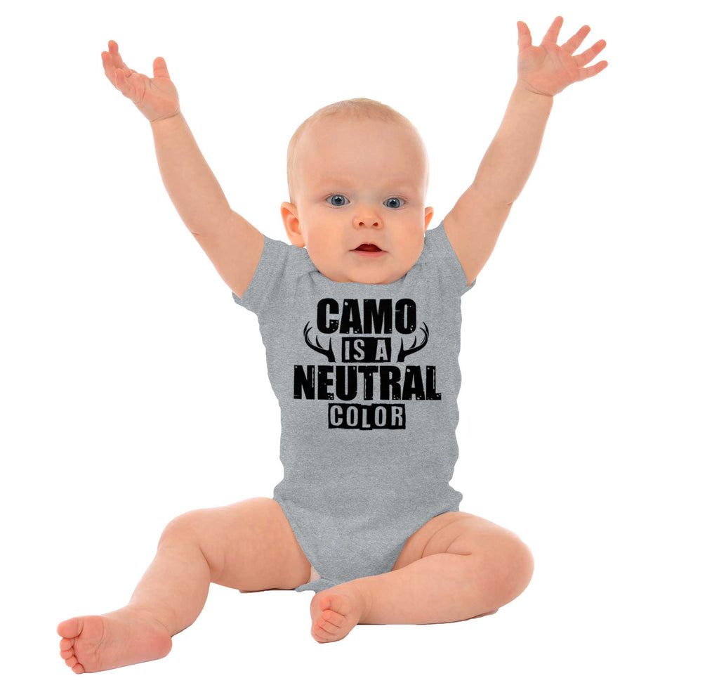 Camo Is A Neutral Color Romper Bodysuit-Direct To Garment Print-Brisco Baby