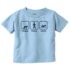 Crawl Walk Swim Infant Toddler T Shirt-Direct To Garment Print-Brisco Baby