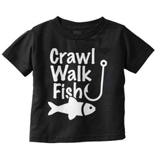 Crawl Walk Fish Infant Toddler T Shirt-Direct To Garment Print-Brisco Baby