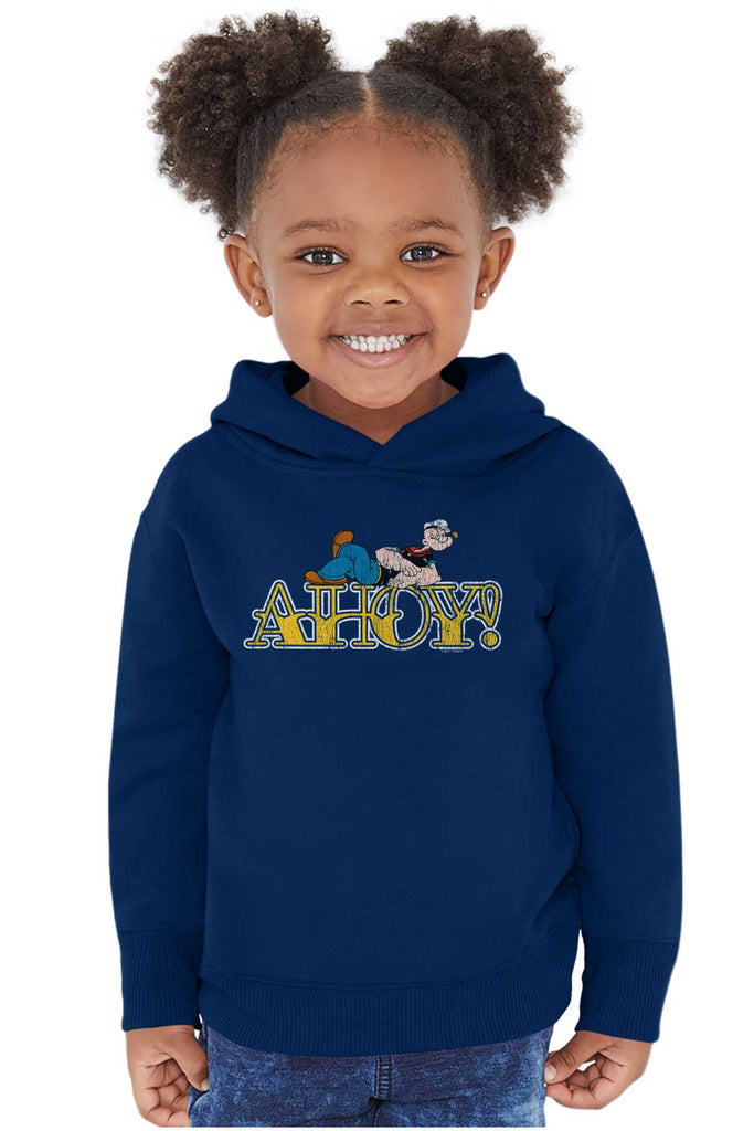 Ahoy Popeye Toddler Pullover Hoodie-Direct To Garment Print-Brisco Baby