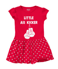 Little Ass Kicker Baby Polka Dot Skirt Dress-Direct To Garment Print-Brisco Baby