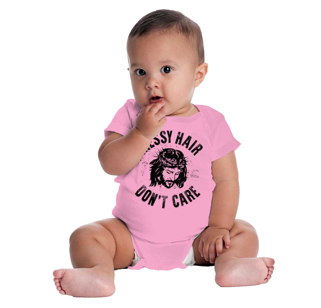 Messy Hair Jesus Romper Bodysuit-Direct To Garment Print-Brisco Baby
