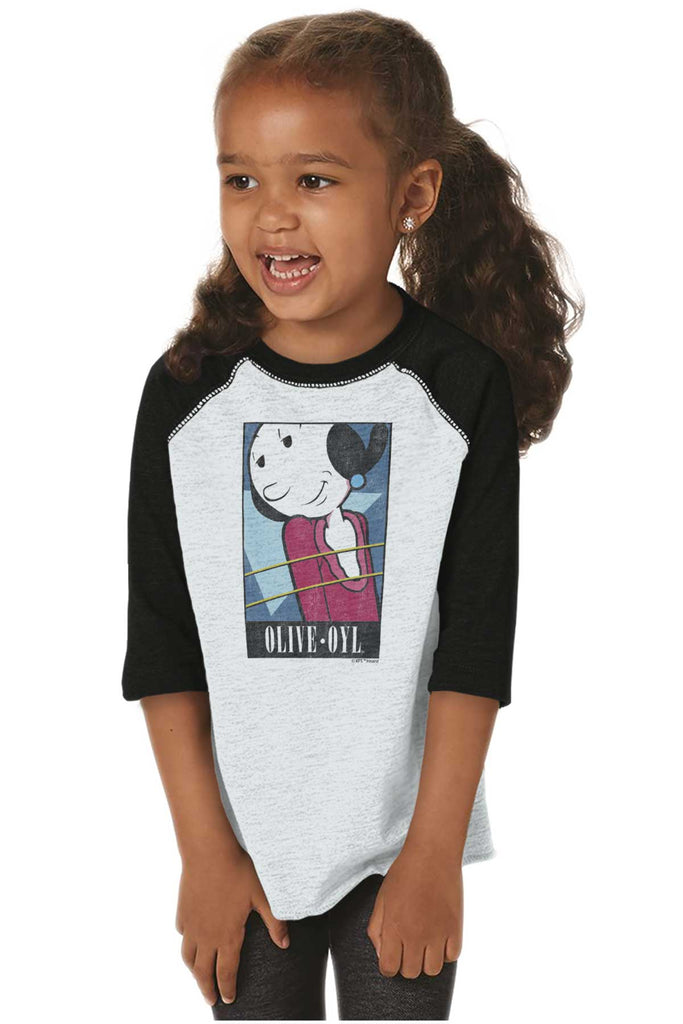 Olive Oyl Toddler Baseball-Direct To Garment Print-Brisco Baby