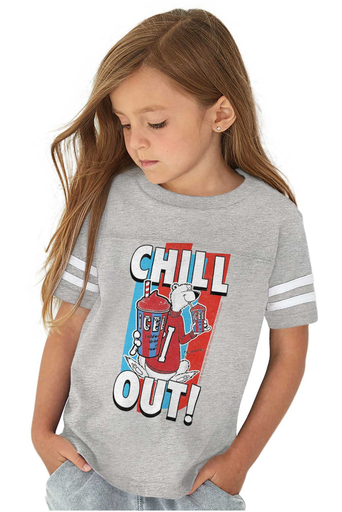 Chill Out Toddler Football Jersey Tee-Direct To Garment Print-Brisco Baby