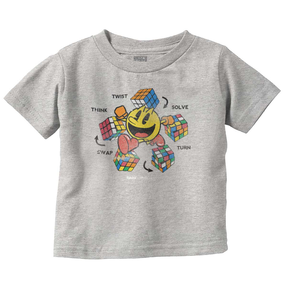 Rubiks Pac-Man Infant Toddler T Shirt-Direct To Garment Print-Brisco Baby
