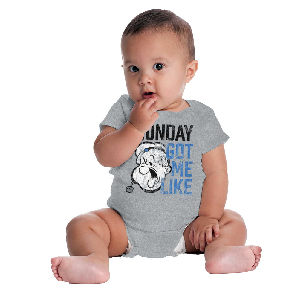 Monday Got Me Like Romper Bodysuit-Direct To Garment Print-Brisco Baby