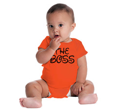The Boss Romper Bodysuit-Direct To Garment Print-Brisco Baby