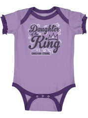 Daughter Of The King Baby Ruffled Trim Romper-Direct To Garment Print-Brisco Baby