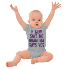 Grandma Says Yes Romper Bodysuit-Direct To Garment Print-Brisco Baby