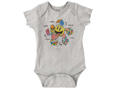 Rubiks Pac-Man Romper Bodysuit-Direct To Garment Print-Brisco Baby
