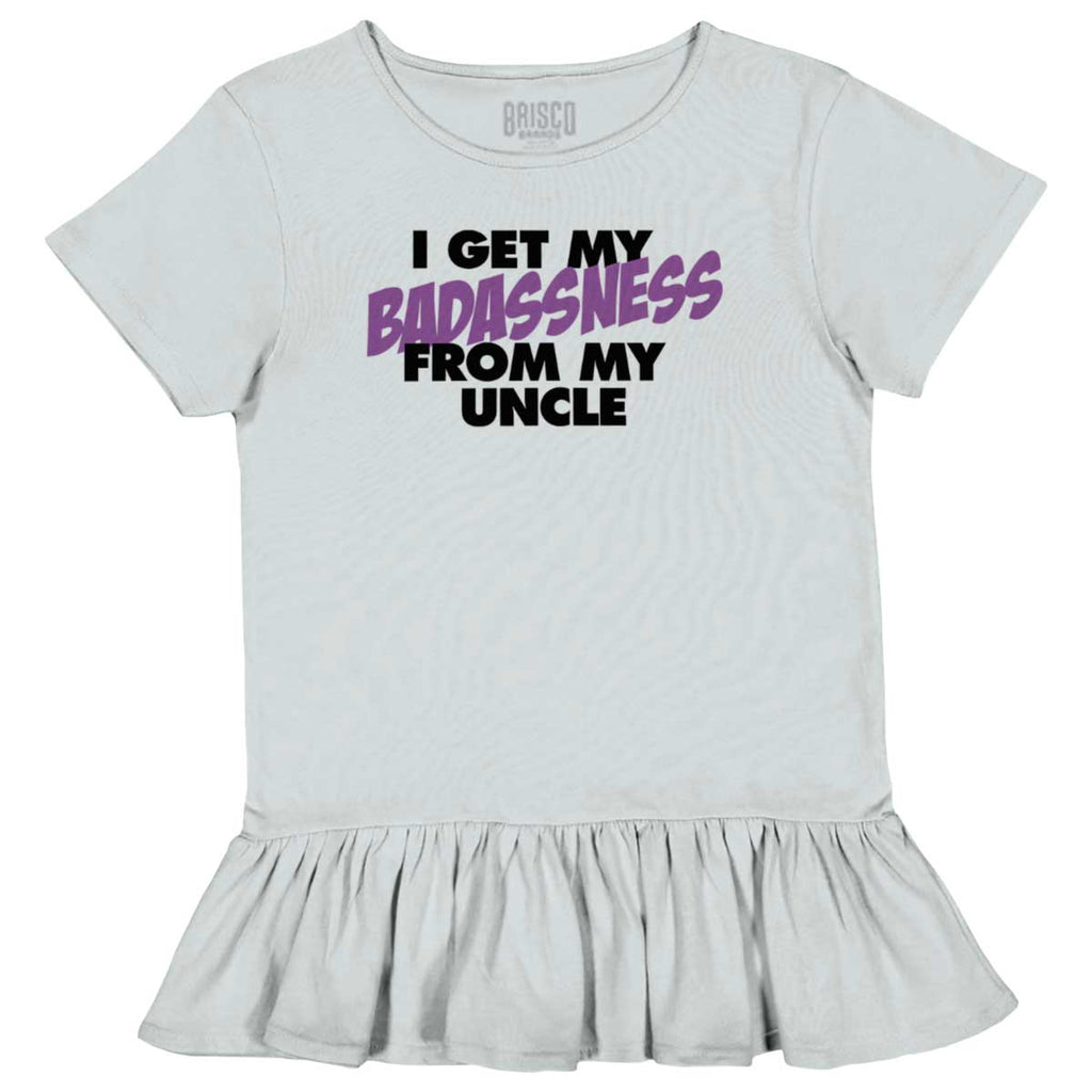 Badass Uncle Toddler Ruffle Bottom Tee-Direct To Garment Print-Brisco Baby