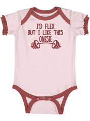I'd Flex Baby Ruffled Trim Romper-Direct To Garment Print-Brisco Baby