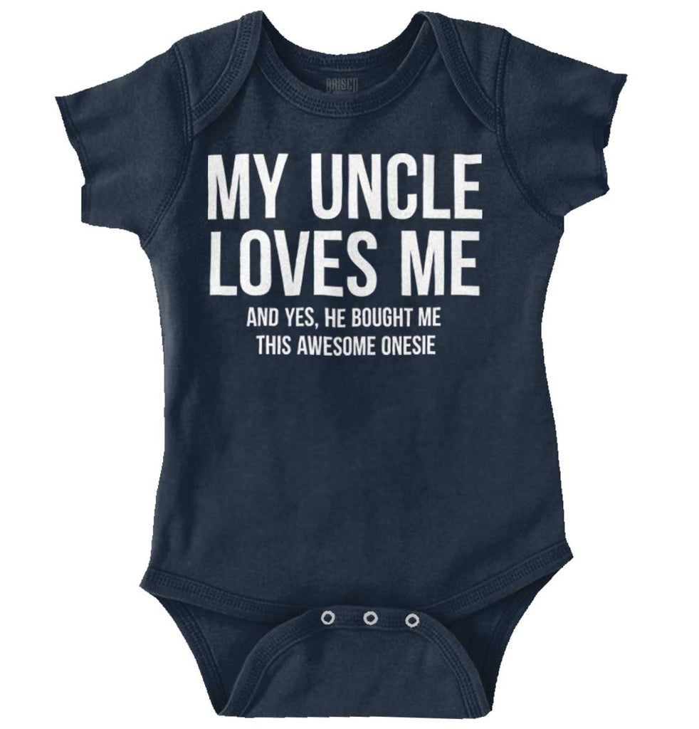 Uncle Loves Me Bought Shirt Romper Bodysuit-Direct To Garment Print-Brisco Baby
