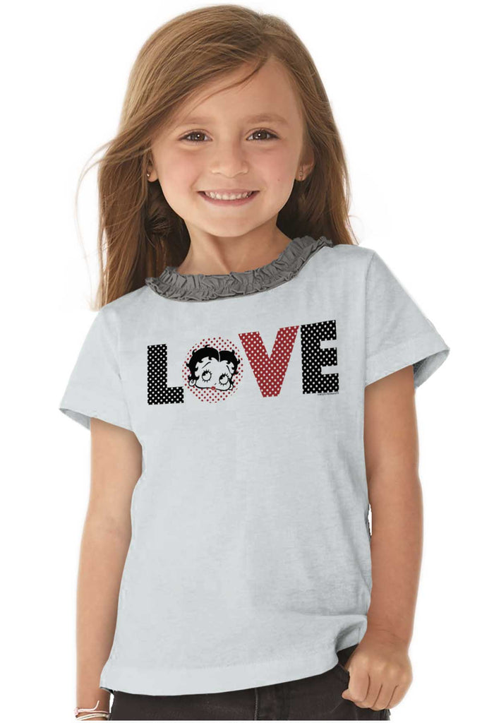 Pop Art Betty Toddler Ruffled Trim T-Shirt-Direct To Garment Print-Brisco Baby