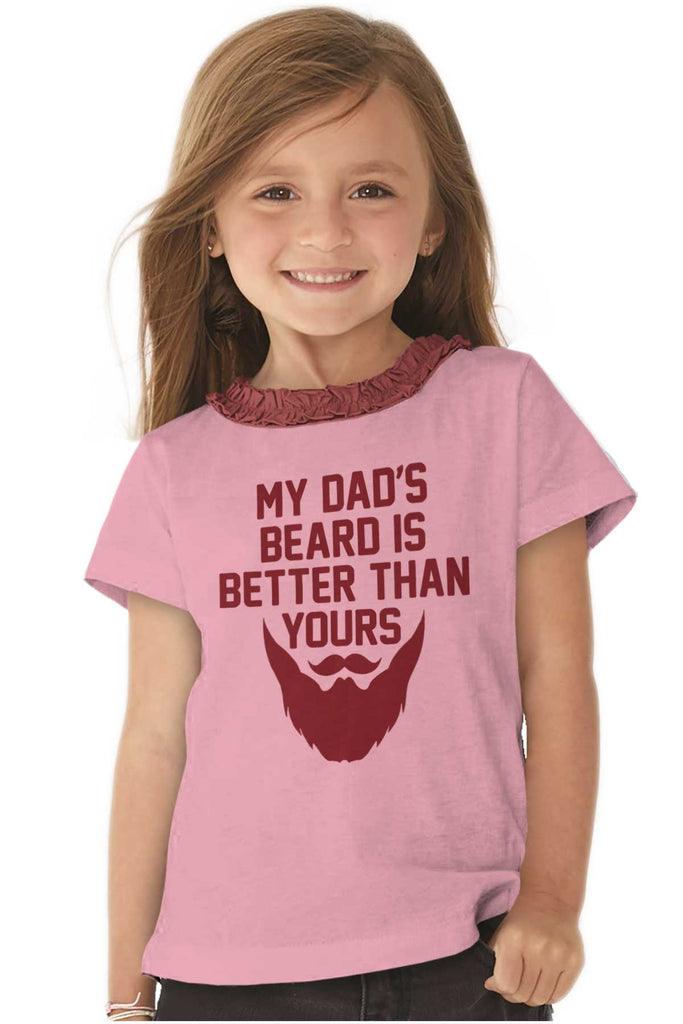 Dad's Beard Toddler Ruffled Trim T-Shirt-Direct To Garment Print-Brisco Baby