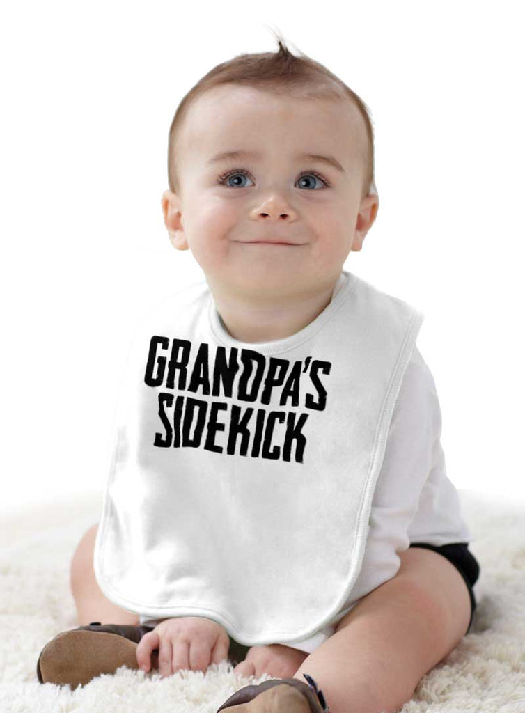 Grandpa's Sidekick Infant Baby Bib-Direct To Garment Print-Brisco Baby