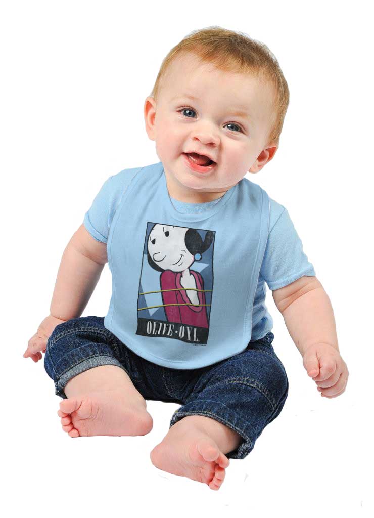 Olive Oyl Infant Baby Bib-Direct To Garment Print-Brisco Baby