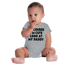 I'm Cute Romper Bodysuit-Direct To Garment Print-Brisco Baby