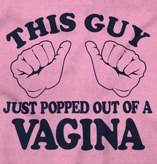 Popped Out of Vagina Infant Baby Bib-Direct To Garment Print-Brisco Baby