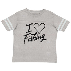 I Love Fishing Football Jersey-Direct To Garment Print-Brisco Baby