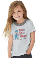 Fun In A Cup Toddler Ruffled Trim T-Shirt-Direct To Garment Print-Brisco Baby
