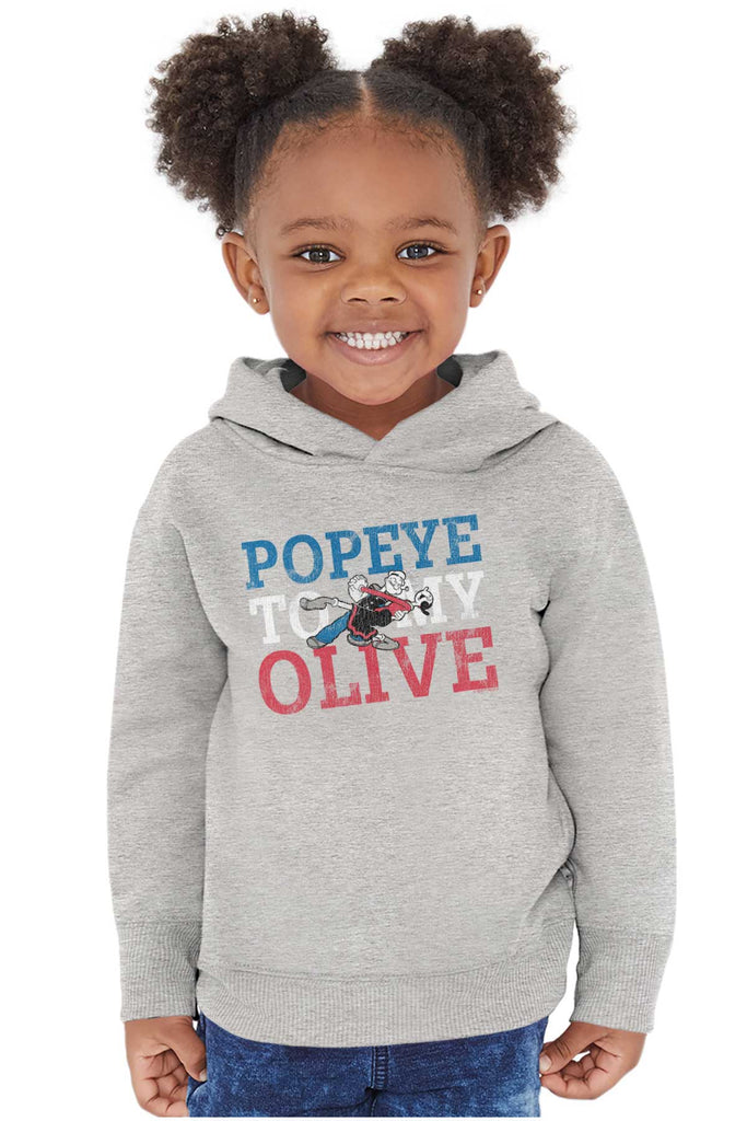 Popeye & Olive Toddler Pullover Hoodie-Direct To Garment Print-Brisco Baby