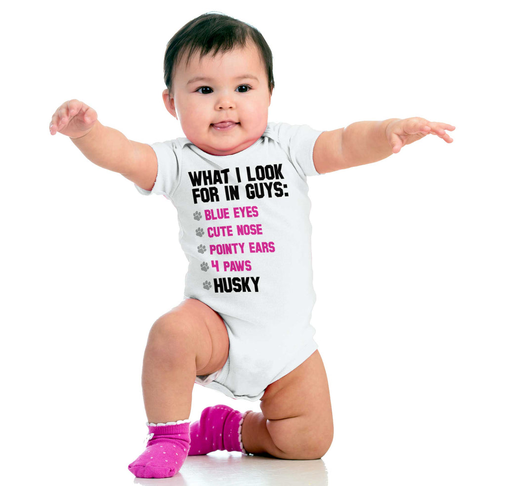 Husky Checklist Romper Bodysuit-Direct To Garment Print-Brisco Baby