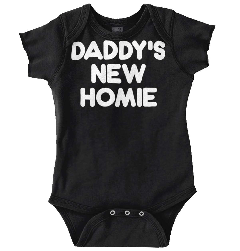 Daddy's New Homie Romper Bodysuit-Direct To Garment Print-Brisco Baby