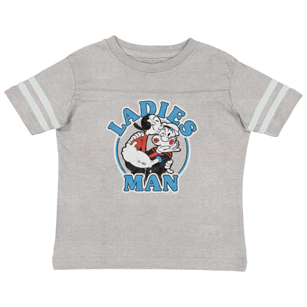 Ladies Man Toddler Football Jersey Tee-Direct To Garment Print-Brisco Baby