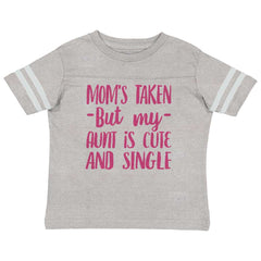 Aunt is Single Toddler Football Jersey Tee-Direct To Garment Print-Brisco Baby