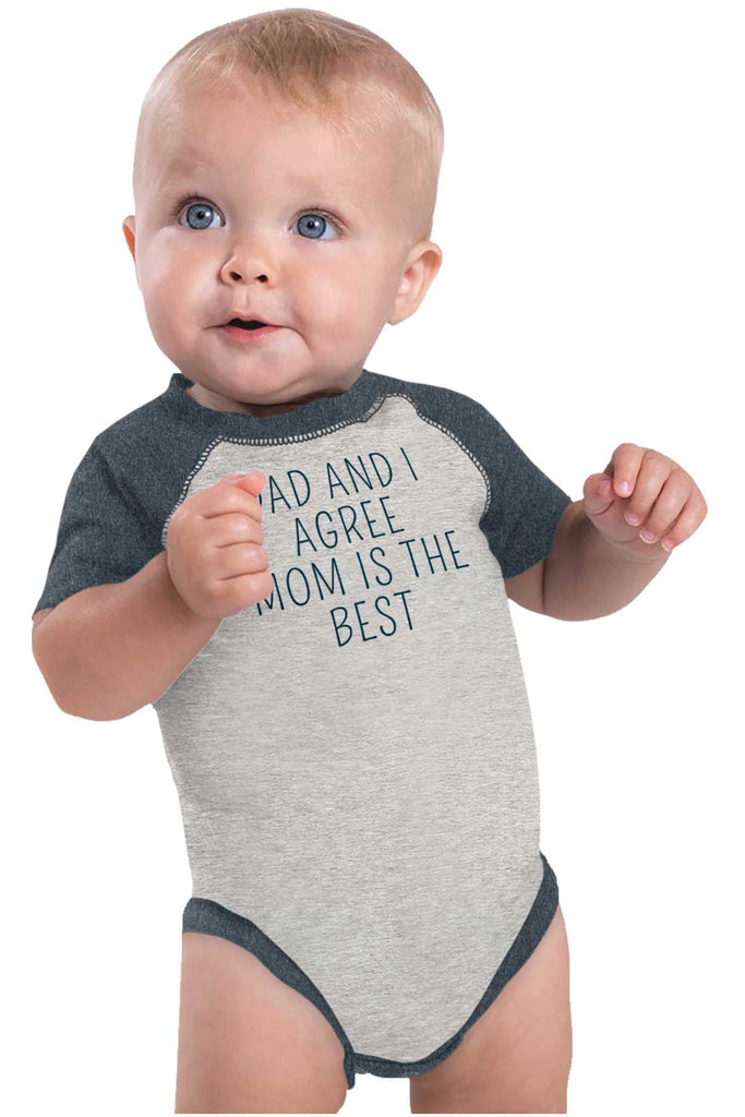 Mom Is Best Raglan Romper Bodysuit-Direct To Garment Print-Brisco Baby